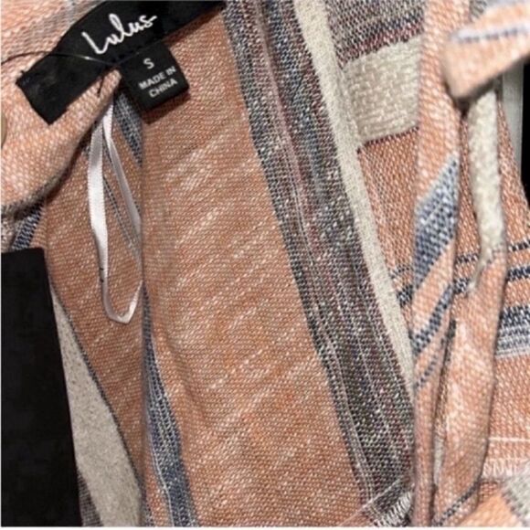 Lulu’s Striped Orange Linen Blend Oversized
Flowy Dress(Size Small) - Picture 7 of 8